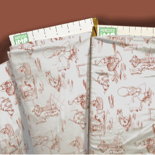 Brown Kitty Cat Bad Toile Stoff