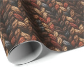 Brown Knitted Wool Geschenkpapier (Rolleneckpunkt)