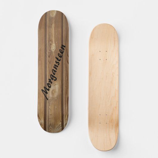 Brown Knotty Paneling Personalisiert Skateboard (Vorderseite)