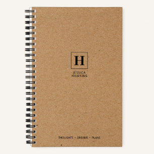 Brown Kraft Paper Classic Monogram Notizblock