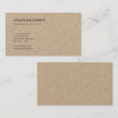 Brown Kraft Paper Elegant Modernes Design Luxus Visitenkarte (Vorne/Hinten)