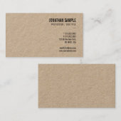 Brown Kraft Paper Elegant Trendy Modern Template Visitenkarte (Vorne/Hinten)