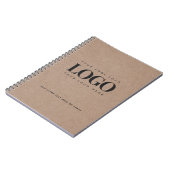 Brown Kraft Paper Look Round Logo Business Custom Notizblock (Linke Seite)