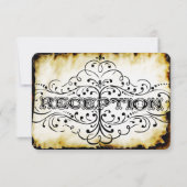 Brown Kraft Paper Medieval Typografy Wedding RSVP Karte (Rückseite)