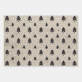 Brown Kraft Paper Modern Christmas Tree Pattern Geschenkpapier Set (Vorderseite)