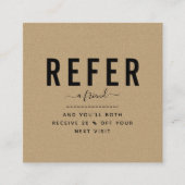 Brown Kraft Paper Modernes und Minimalistisches Ad Empfehlungskarte (Vorderseite)