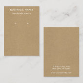Brown Kraft Paper Print Earring Display Card Visitenkarte (Vorne/Hinten)