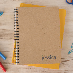 Brown Kraft Paper Rounded Modern Typografy Notizblock