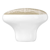 Brown Kraft Paper & Rustic White Lace Keramikknauf (Seitenansicht)