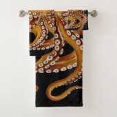 Brown-Kraken-blaues Augen-schwarze Kunst Badhandtuch Set (Insitu)