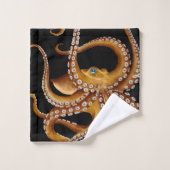 Brown-Kraken-blaues Augen-schwarze Kunst Badhandtuch Set (Waschlappen)