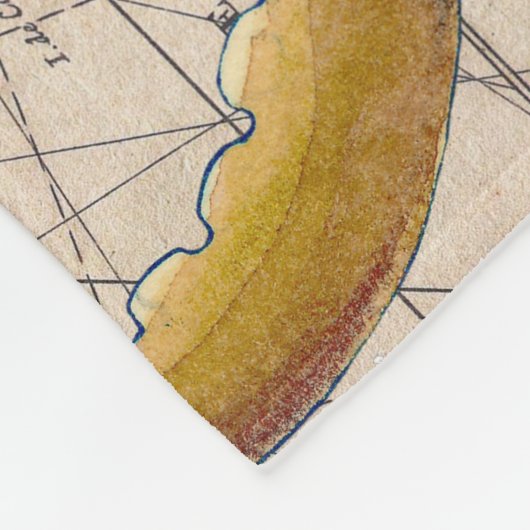 Brown-Kraken-Vintager Karten-Kompass Fleecedecke (Ecke)