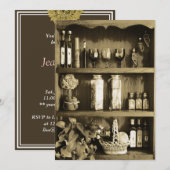 Brown-Küchen-Wandschrank-Brautparty-Einladung Einladung (Vorne/Hinten)