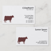 Brown-Kuh-Symbol - Weiß Visitenkarte (Vorne/Hinten)