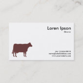 Brown-Kuh-Symbol - Weiß Visitenkarte (Rückseite)