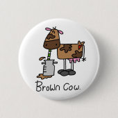 Brown-Kuh-T - Shirts und Geschenke Button (Vorderseite)