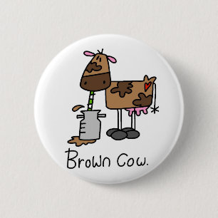 Brown-Kuh-T - Shirts und Geschenke Button