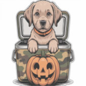 Brown Lab Dog Halloween Spooky Aufkleber (Vorderseite)
