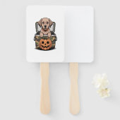 Brown Lab Dog Halloween Spooky Fächer (Vorne und Hinten)
