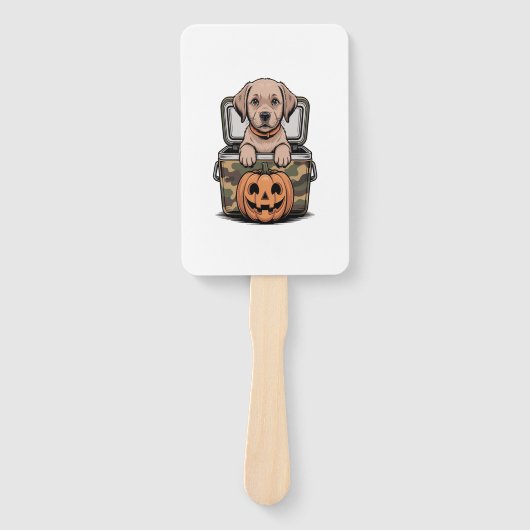 Brown Lab Dog Halloween Spooky Fächer (Vorderseite)