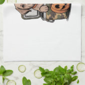 Brown Lab Dog Halloween Spooky Geschirrtuch (Gefaltet)