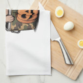 Brown Lab Dog Halloween Spooky Geschirrtuch (Viertel Falte)