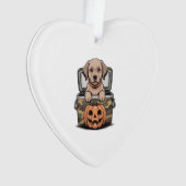 Brown Lab Dog Halloween Spooky Ornament (Vorderseite)