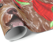 Brown Labradoodle Dog Lover Gemustert Weihnachten Geschenkpapier (Rolleneckpunkt)