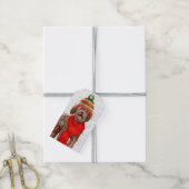 Brown Labradoodle Holiday Dog Weihnachten Geschenkanhänger (Mit Garn)