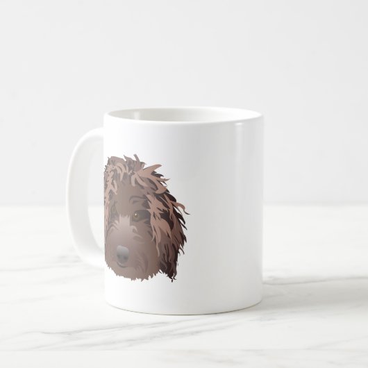 Brown Labradoodle Kaffeetasse (Vorderseite Links)