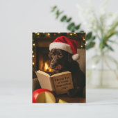 Brown Labrador 'Cheese Tax' Christmas postcard Postkarte (Stehend Vorderseite)