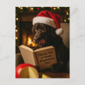 Brown Labrador 'Cheese Tax' Christmas postcard Postkarte (Vorderseite)