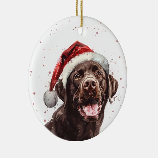 Brown Labrador Dog Christmas Personalized Keramik Ornament (Rechts)