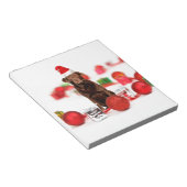 Brown Labrador Dog Christmas w Geschenke Weihnacht Notizblock (angewinkelt)