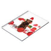 Brown Labrador Dog Christmas w Geschenke Weihnacht Notizblock (Linke Seite)