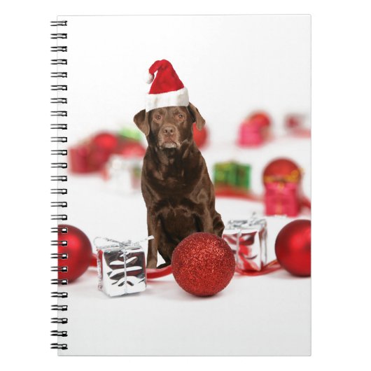 Brown Labrador Dog Christmas w Geschenke Weihnacht Notizblock (Vorderseite)