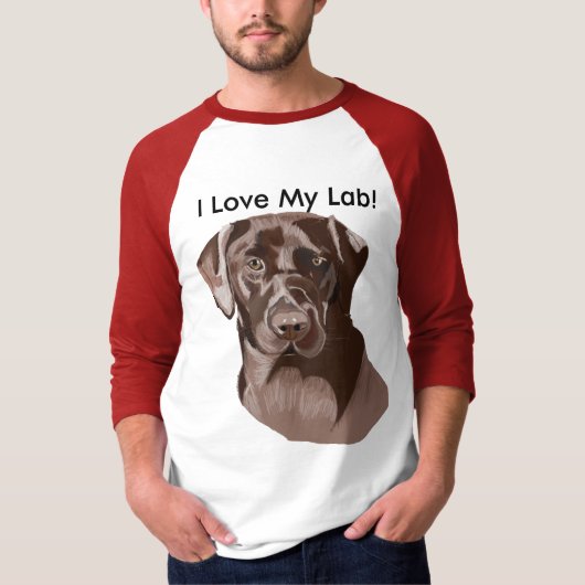 Brown Labrador" I Liebe My Labrador" T-Shirt (Vorderseite)