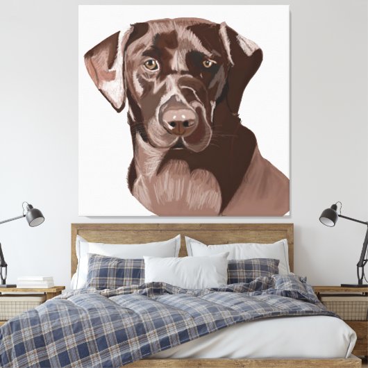 Brown Labrador Leinwanddruck (Insitu (Schlafzimmer))