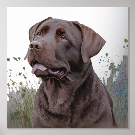 Brown Labrador Portrait Foliendrucke (Vorderseite)