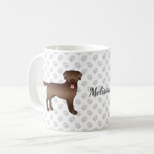 Brown Labrador Retriever Cartoon Dog & Name Kaffeetasse