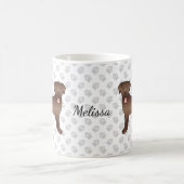 Brown Labrador Retriever Cartoon Dog & Name Kaffeetasse (Mittel)