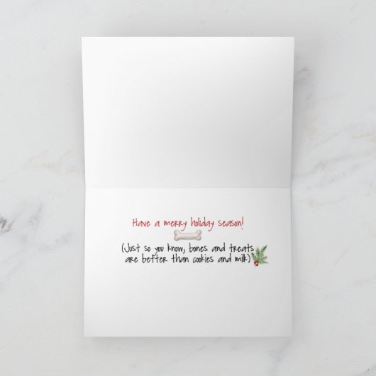 Brown Labrador Retriever Christmas From Dog in Fun Karte (Innenseite)