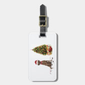 Brown Labrador Retriever Funny Christmas Dog Tree Gepäckanhänger (Vorderseite vertikal)