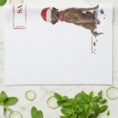 Brown Labrador Retriever Funny Christmas Dog Tree Geschirrtuch (Gefaltet)