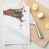 Brown Labrador Retriever Funny Christmas Dog Tree Geschirrtuch (Viertel Falte)