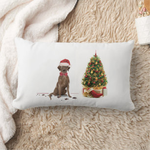 Brown Labrador Retriever Funny Christmas Dog Tree Lendenkissen