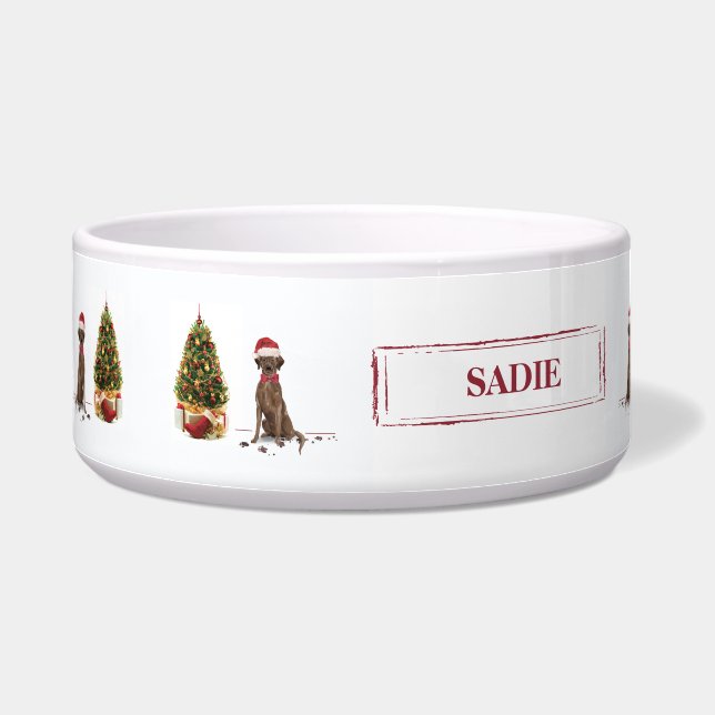 Brown Labrador Retriever Funny Christmas Dog Tree Napf (Links)