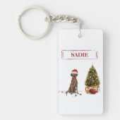 Brown Labrador Retriever Funny Christmas Dog Tree Schlüsselanhänger (Vorderseite)