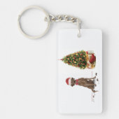 Brown Labrador Retriever Funny Christmas Dog Tree Schlüsselanhänger (Vorderseite)