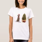 Brown Labrador Retriever Funny Christmas Dog Tree T-Shirt (Vorderseite)